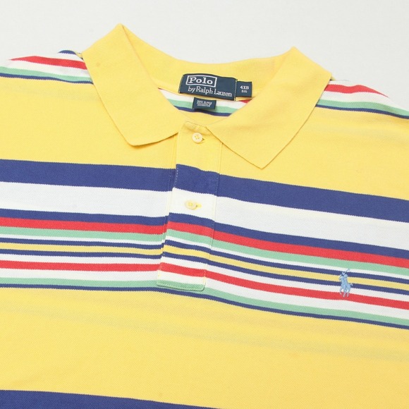 Polo by Ralph Lauren Other - Polo Ralph Lauren Men's 4XB Big Yellow Striped Pique Short Sleeve Polo Shirt